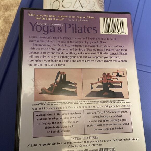 Yoga Lightweight Mat Non-Slip With Carry Strap 24”x 68”plus Yoga And Pilates DVD - Picture 4 of 9